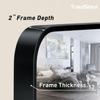 Miroir mural de salle de bain moderne à cadre en métal TokeShimi