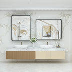 Miroir mural de salle de bain moderne à cadre en métal TokeShimi
