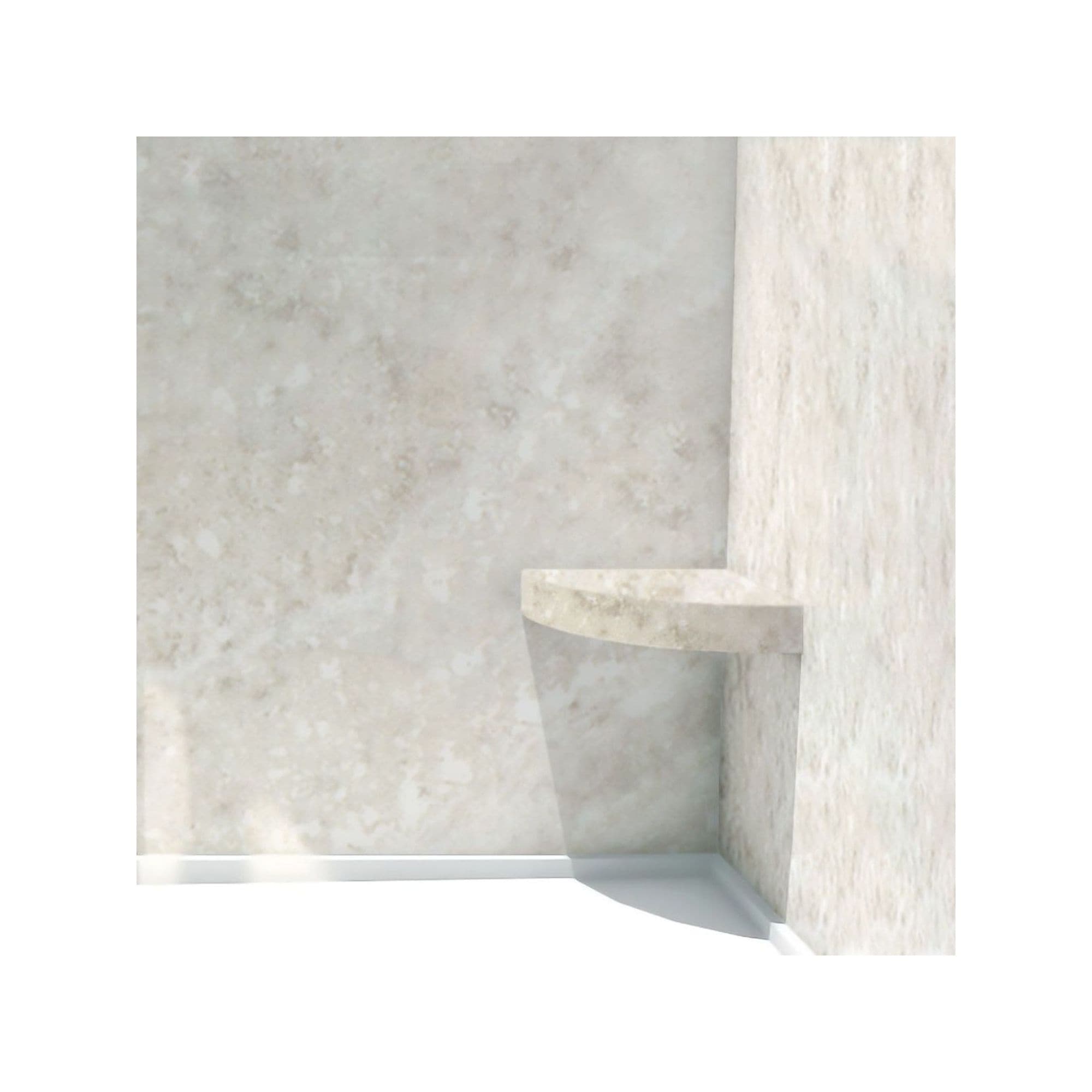 Siège de douche d'angle mural en surface solide Transolid Studio 14 po x 14 po - 14,5 x 14,25 x 3
