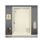 Siège de douche d'angle mural en surface solide Transolid Studio 14 po x 14 po - 14,5 x 14,25 x 3