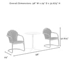 Ensemble bistro d'extérieur Crosley Tulip 3 pièces - 98 L x 29 P x 32,88 H