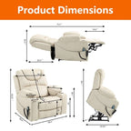 Fauteuil inclinable électrique surdimensionné à 180°, à double moteur et à commande indépendante, modèle phare amélioré