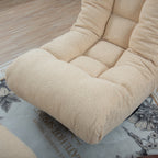 Ensemble de fauteuil inclinable rembourré sans accoudoirs avec pouf et appui-tête réglable