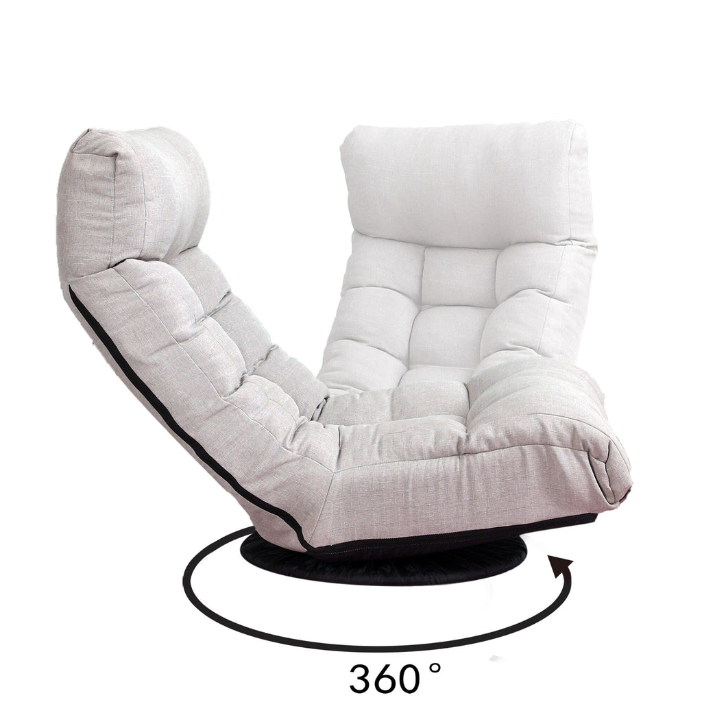 Ensemble de fauteuil inclinable rembourré sans accoudoirs avec pouf et appui-tête réglable