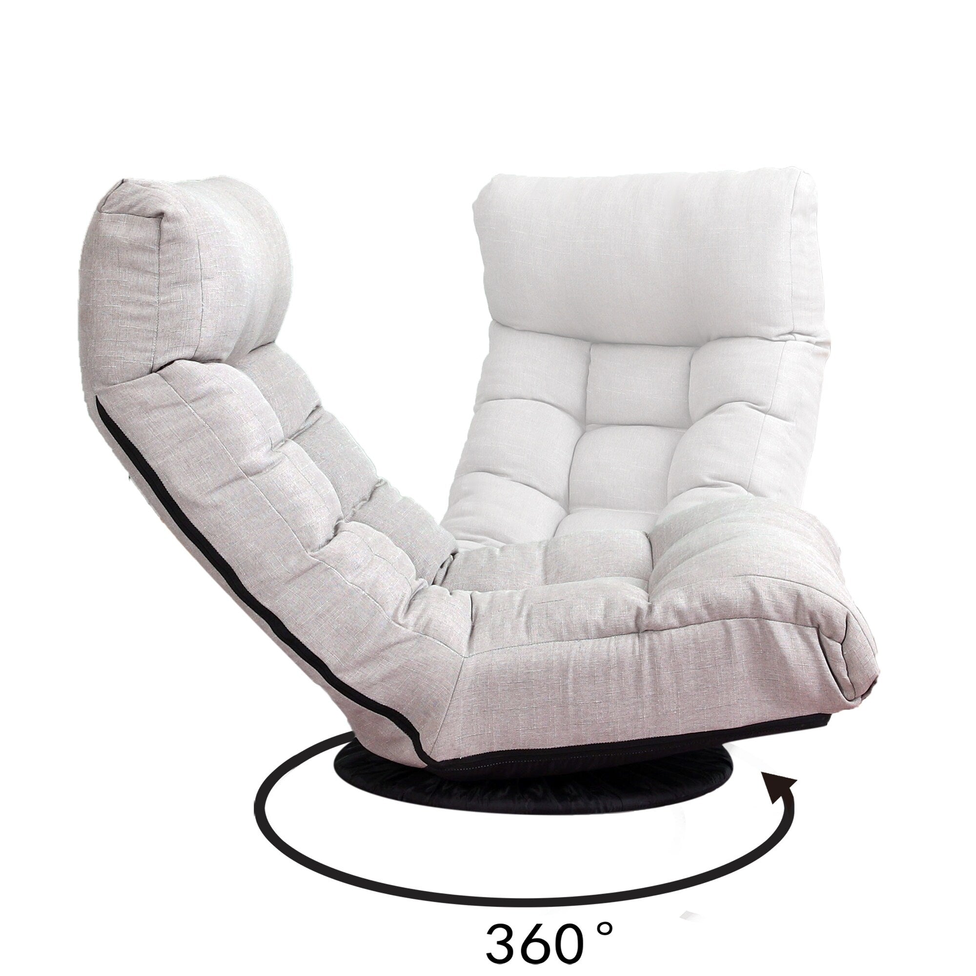 Ensemble de fauteuil inclinable rembourré sans accoudoirs avec pouf et appui-tête réglable