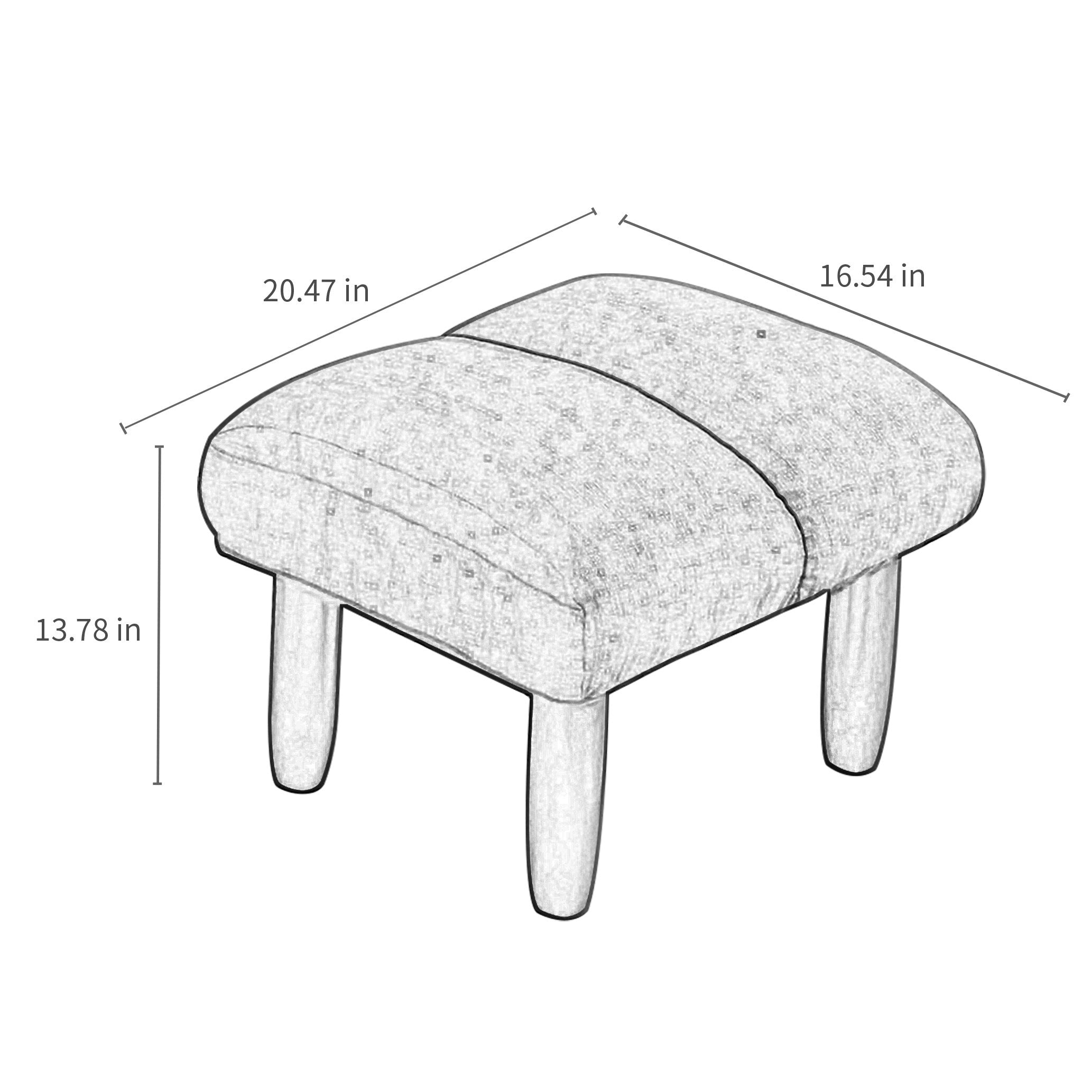 Ensemble de fauteuil inclinable rembourré sans accoudoirs avec pouf et appui-tête réglable