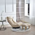 Ensemble de fauteuil inclinable rembourré sans accoudoirs avec pouf et appui-tête réglable