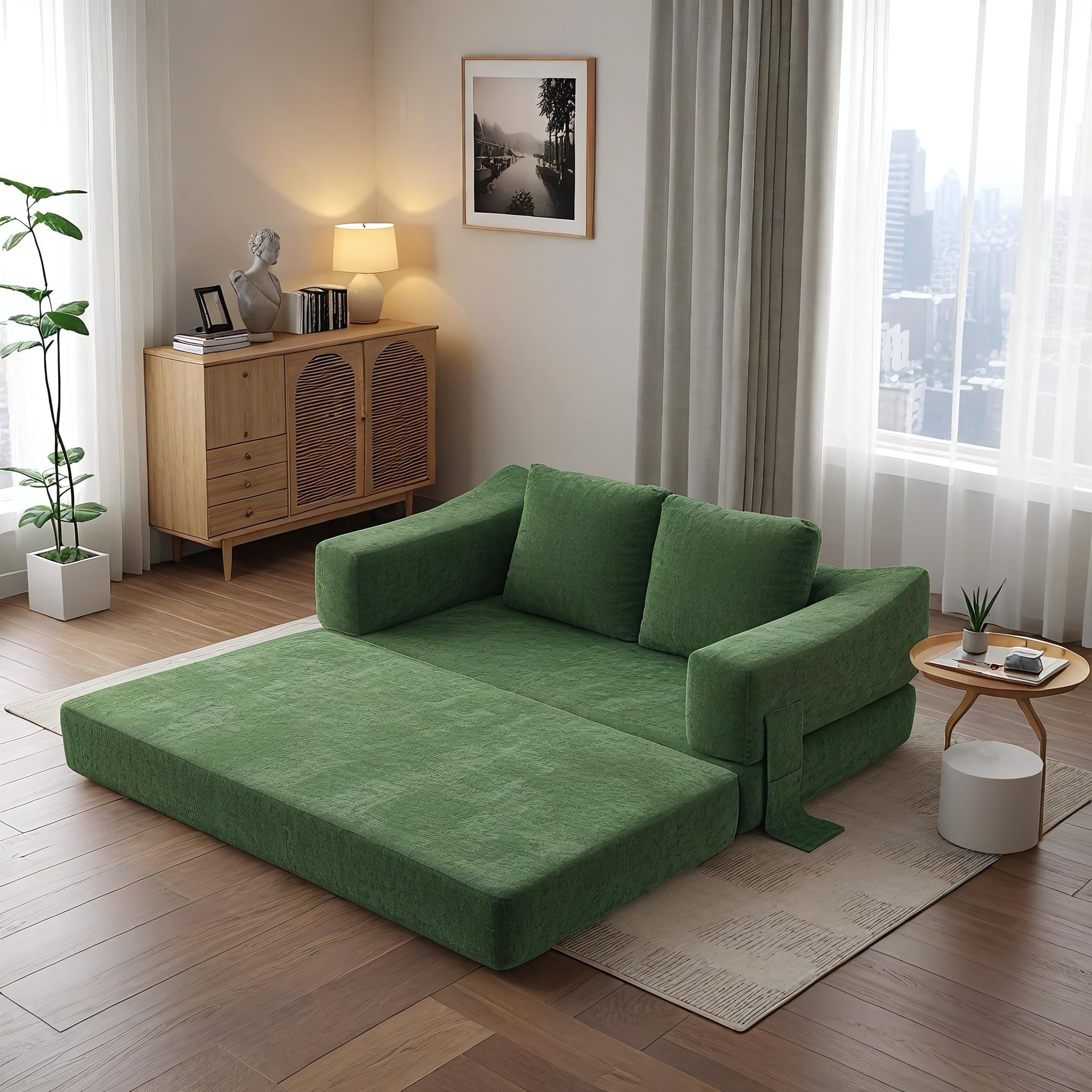 Canapé-lit convertible rembourré 70,87 $, fauteuil convertible, canapé de sol confortable pour salon, chambre, tissu chenille