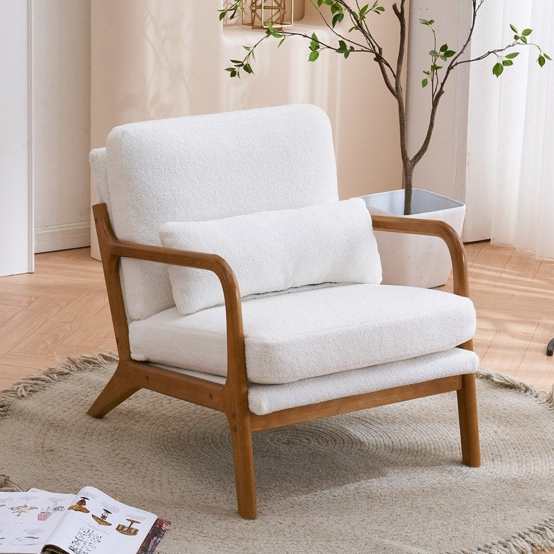 Chaise d'appoint rembourrée de style moderne du milieu du siècle