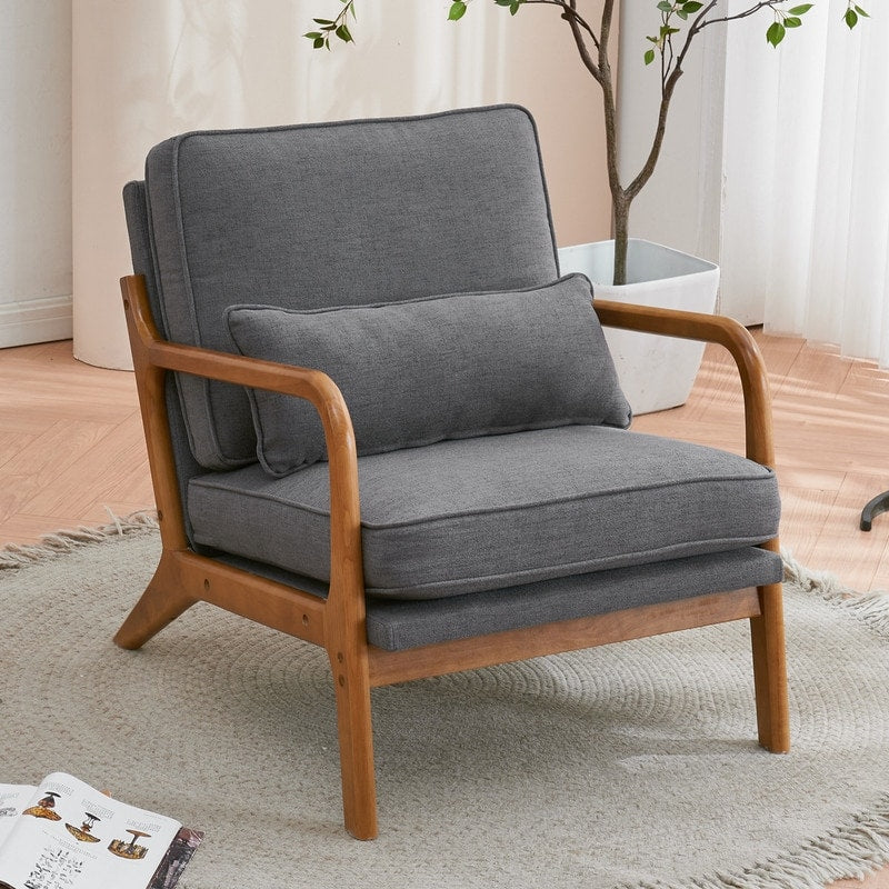 Chaise d'appoint rembourrée de style moderne du milieu du siècle