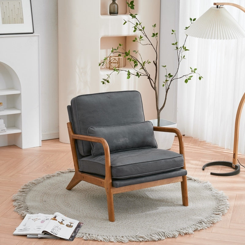 Chaise d'appoint rembourrée de style moderne du milieu du siècle
