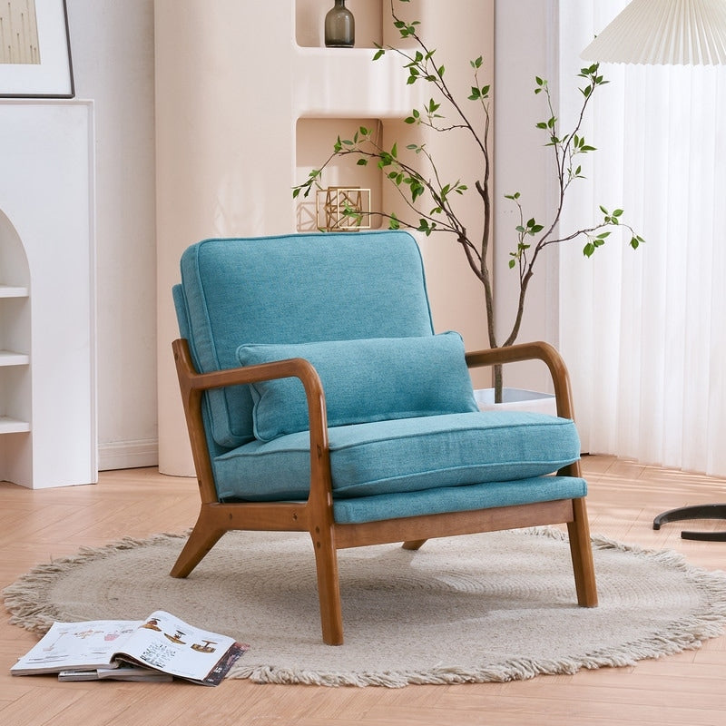 Chaise d'appoint rembourrée de style moderne du milieu du siècle