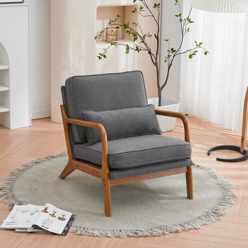 Chaise d'appoint rembourrée de style moderne du milieu du siècle