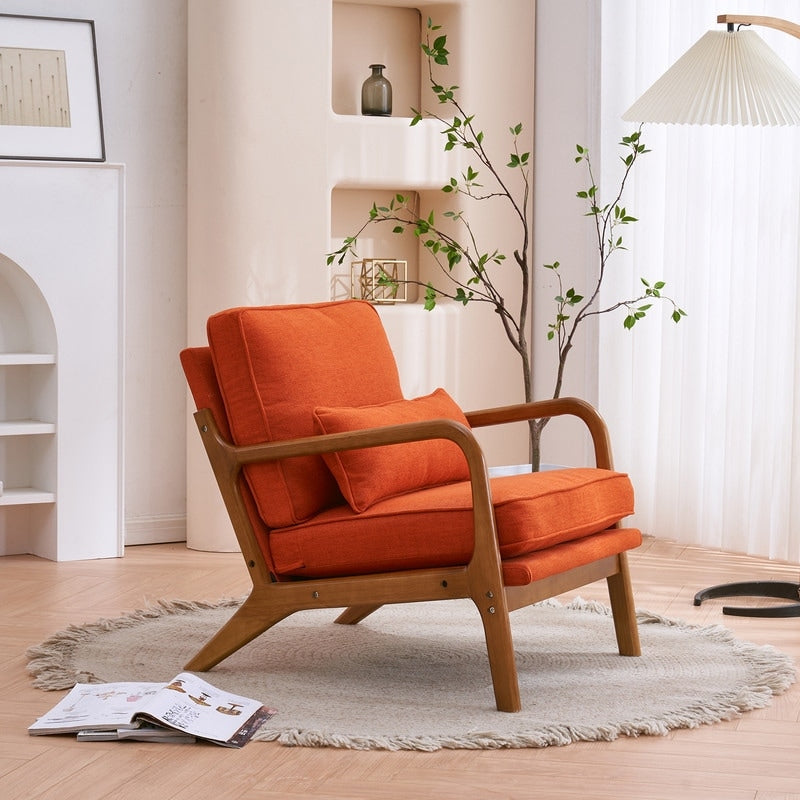 Chaise d'appoint rembourrée de style moderne du milieu du siècle