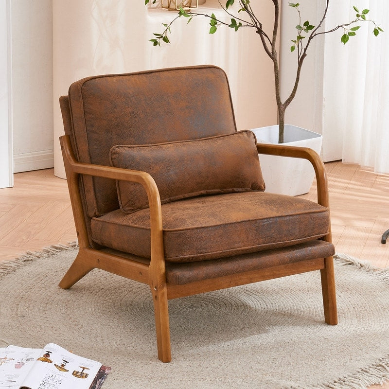 Chaise d'appoint rembourrée de style moderne du milieu du siècle