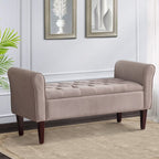 Banc de rangement rembourré, banc d'entrée avec dessus rabattable touffeté, 50,4 pouces
