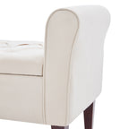 Banc de rangement rembourré, banc d'entrée avec dessus rabattable touffeté, 50,4 pouces