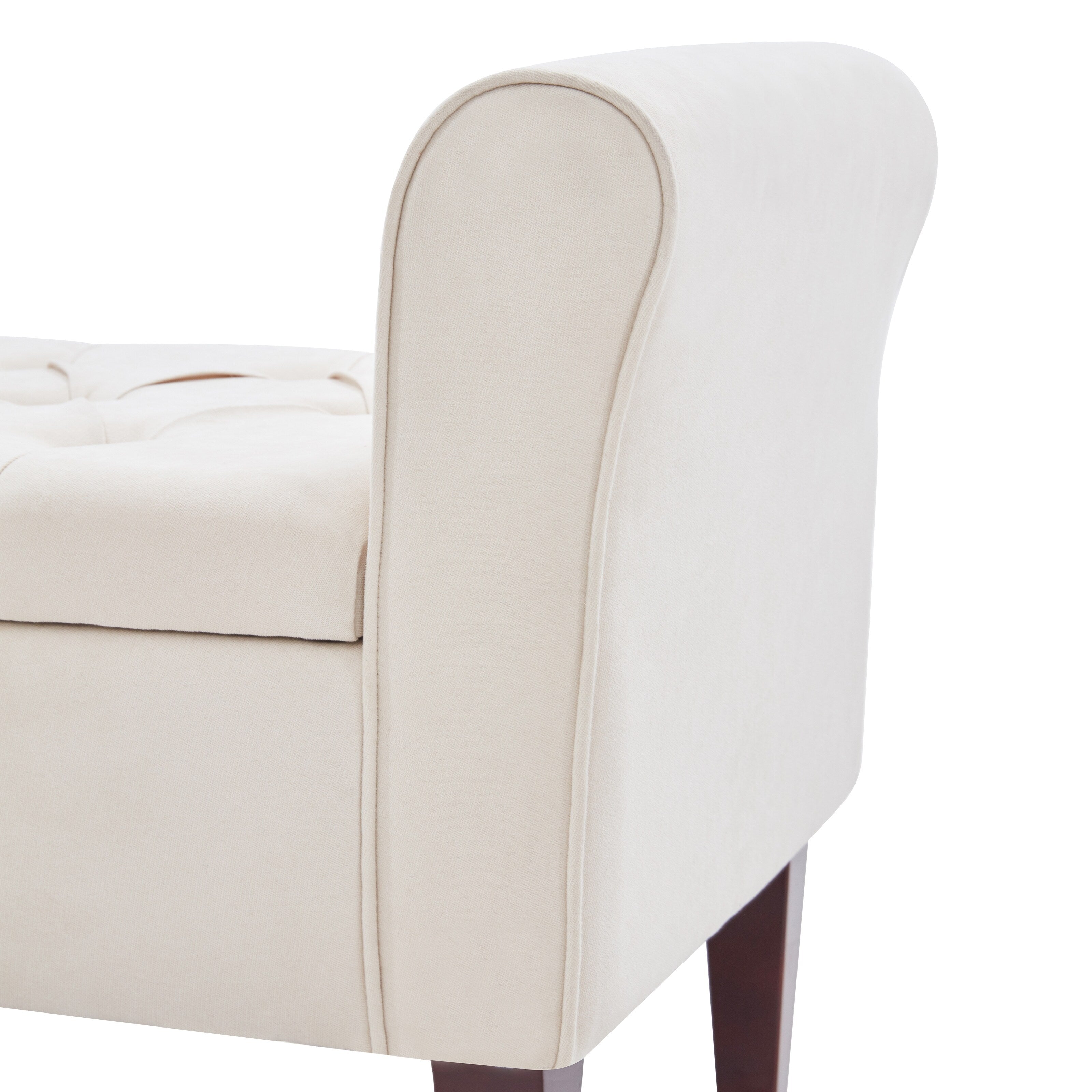 Banc de rangement rembourré, banc d'entrée avec dessus rabattable touffeté, 50,4 pouces