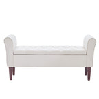 Banc de rangement rembourré, banc d'entrée avec dessus rabattable touffeté, 50,4 pouces