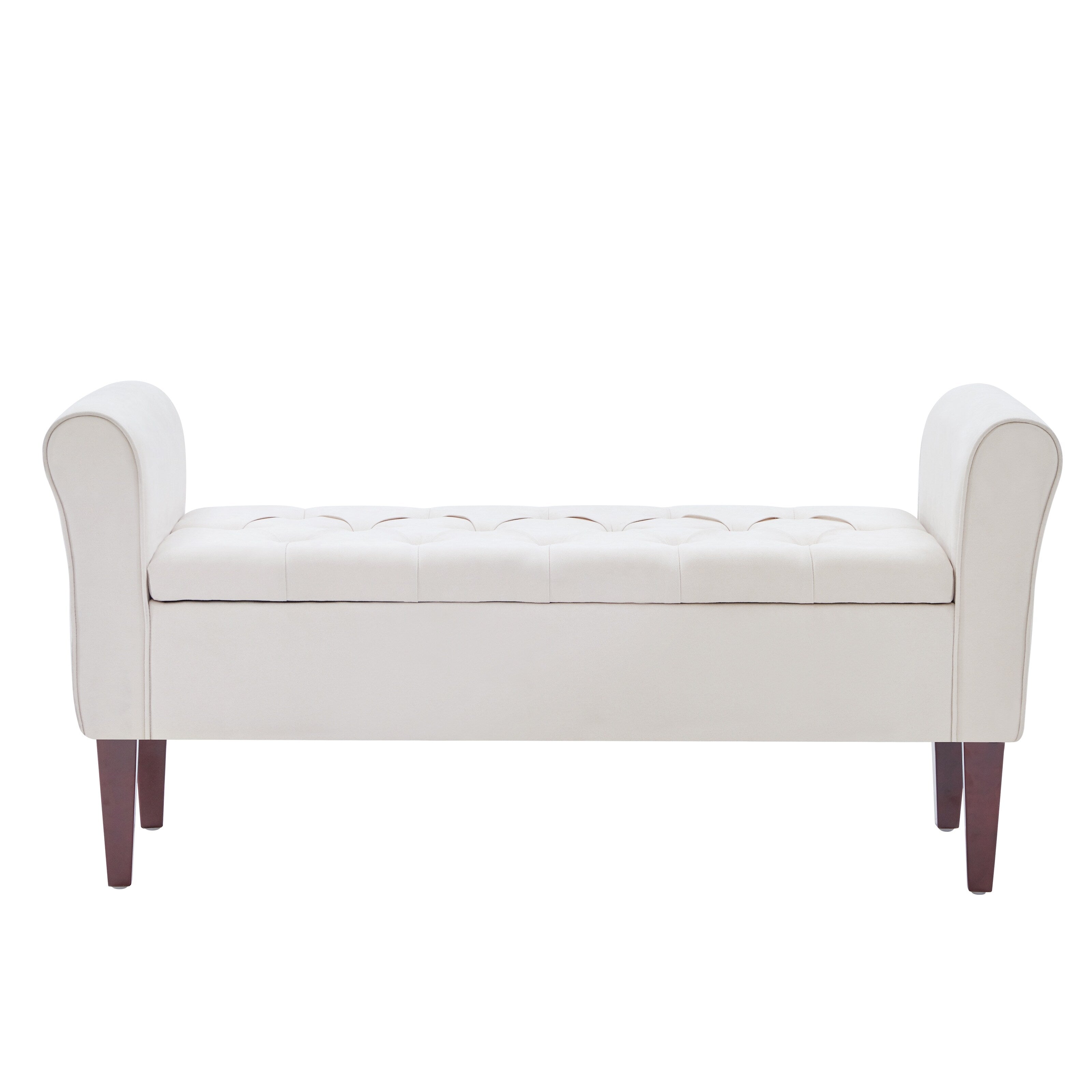 Banc de rangement rembourré, banc d'entrée avec dessus rabattable touffeté, 50,4 pouces