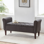 Banc de rangement rembourré, banc d'entrée avec dessus rabattable touffeté, 50,4 pouces