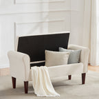 Banc de rangement rembourré, banc d'entrée avec dessus rabattable touffeté, 50,4 pouces