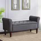 Banc de rangement rembourré, banc d'entrée avec dessus rabattable touffeté, 50,4 pouces