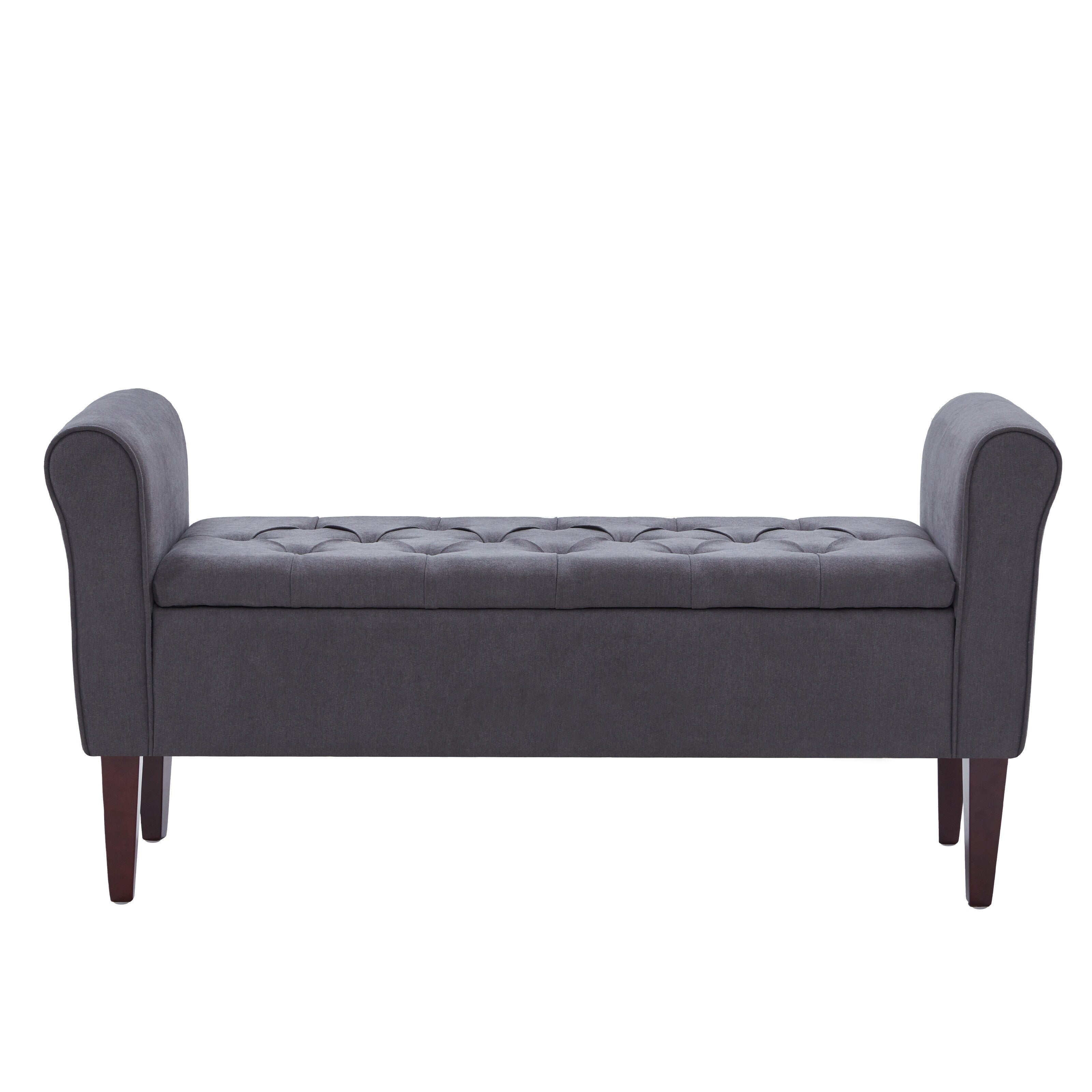 Banc de rangement rembourré, banc d'entrée avec dessus rabattable touffeté, 50,4 pouces