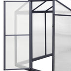 Serre de jardin en aluminium VEIKOUS avec ventilation de toit réglable et porte verrouillable, gris