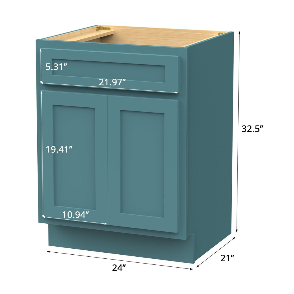 Meuble-lavabo simple en bois massif de 24 pouces de Vanity Art