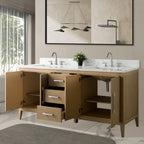 Meuble-lavabo double vasque Vanity Art 72 avec plateau en marbre reconstitué