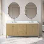 Meuble-lavabo double vasque Vanity Art 72 avec plateau en marbre reconstitué