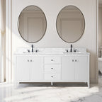 Meuble-lavabo double vasque Vanity Art 72 avec plateau en marbre reconstitué