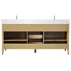 Meuble-lavabo double vasque Vanity Art 72 avec plateau en marbre reconstitué