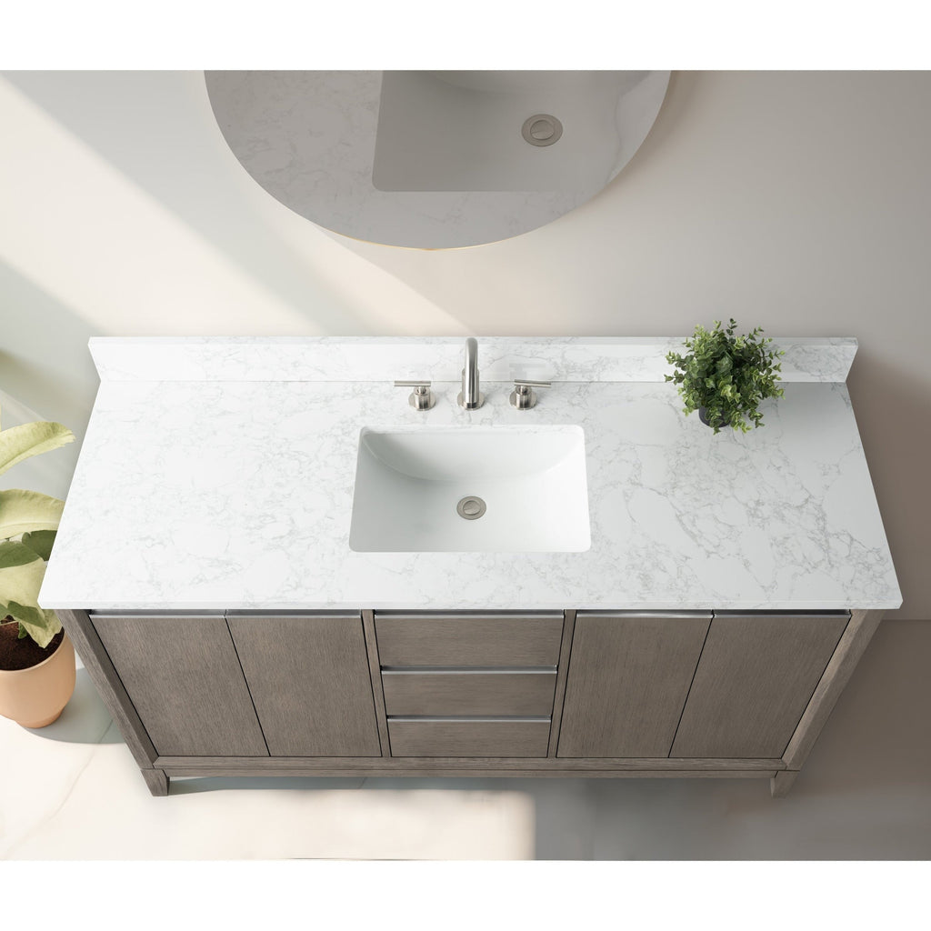 Meuble-lavabo de salle de bain Vanity Art avec lavabo en céramique et plateau en marbre reconstitué