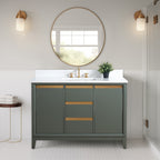 Meuble-lavabo de salle de bain Vanity Art avec lavabo en céramique et plateau en marbre reconstitué