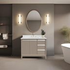 Meuble-lavabo de salle de bain Vanity Art avec lavabo en céramique et plateau en marbre reconstitué