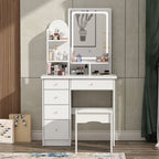 Ensemble de coiffeuse avec miroir et lampe, coiffeuse de maquillage avec tabouret