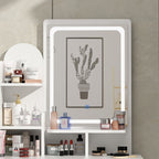Ensemble de coiffeuse avec miroir et lampe, coiffeuse de maquillage avec tabouret