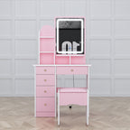 Ensemble de coiffeuse avec miroir et lampe, coiffeuse de maquillage avec tabouret