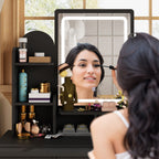 Ensemble de coiffeuse avec miroir et lampe, coiffeuse de maquillage avec tabouret