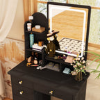 Ensemble de coiffeuse avec miroir et lampe, coiffeuse de maquillage avec tabouret