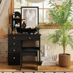 Ensemble de coiffeuse avec miroir et lampe, coiffeuse de maquillage avec tabouret
