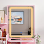 Ensemble de coiffeuse avec miroir et lampe, coiffeuse de maquillage avec tabouret