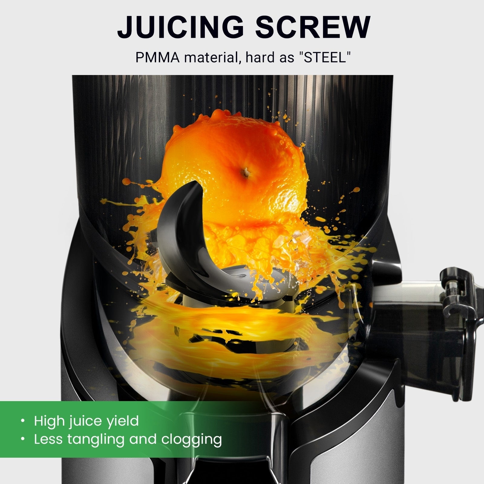 Extracteur de jus à mastication lente Ventray 900, extracteur de jus à pression à froid avec goulotte d'alimentation extra large de 5,1 pouces