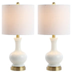 Lampe de table à LED Vermont 22 en verre/métal, blanche (lot de 2) par JONATHAN Y