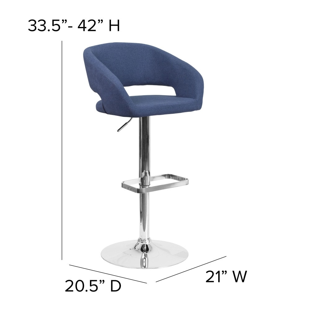 Tabouret de bar moderne rembourré à hauteur réglable avec dossier arrondi