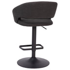 Tabouret de bar moderne rembourré à hauteur réglable avec dossier arrondi