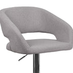 Tabouret de bar moderne rembourré à hauteur réglable avec dossier arrondi