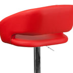Tabouret de bar moderne rembourré à hauteur réglable avec dossier arrondi